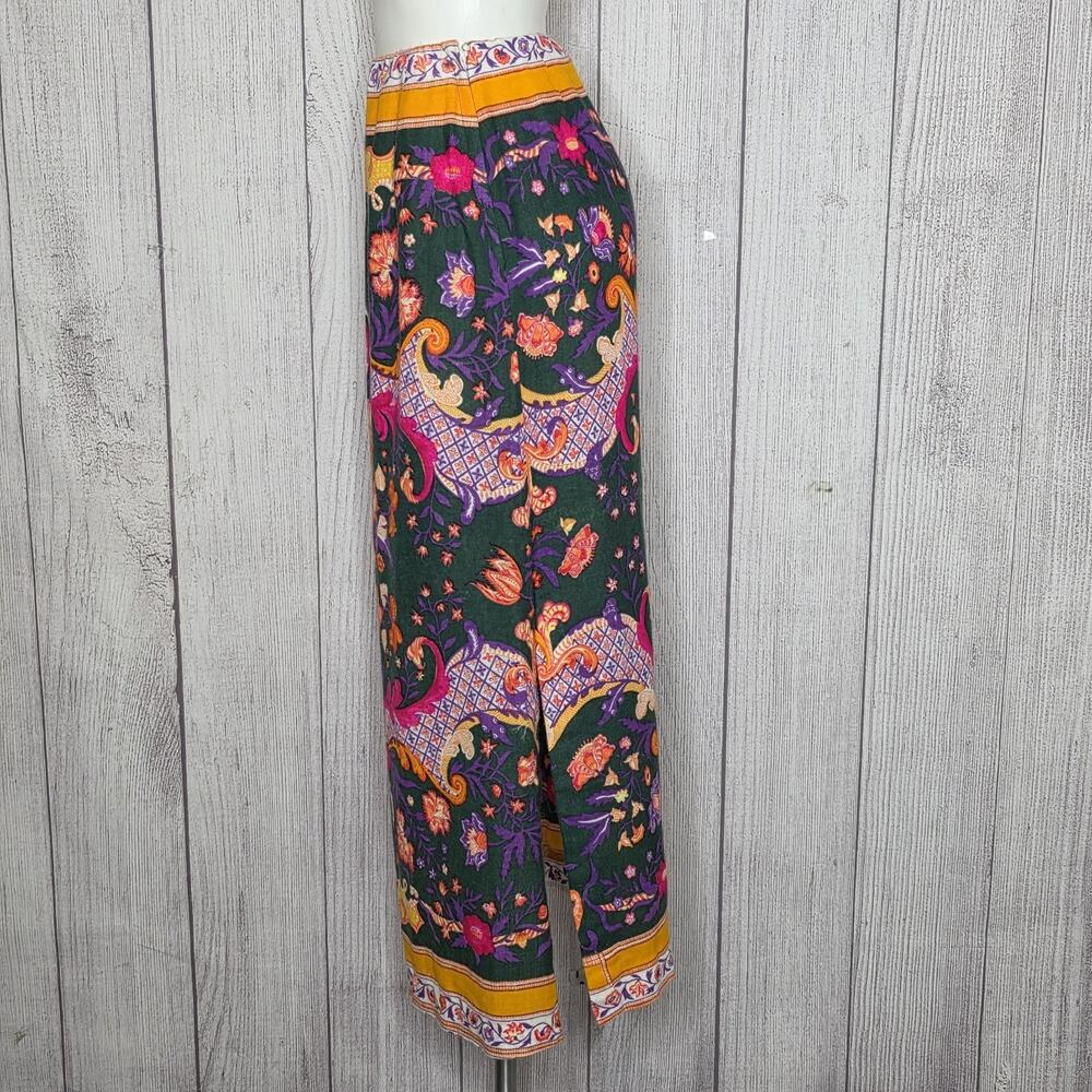 Vintage 60s 70s Personals Leslie Fay Floral Maxi Skirt Boho Mod Psychedelic - Picture 3 of 8